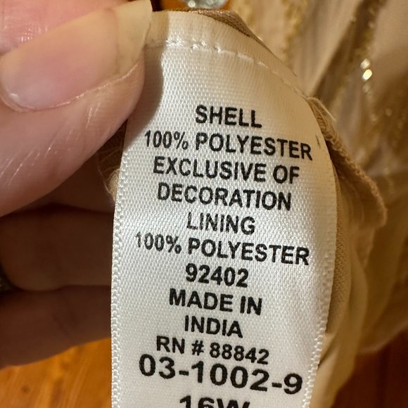 Roman's Sparkling Champagne Sleeveless Cocktail Dress With Gorgeous Beading - Picture 12 of 14